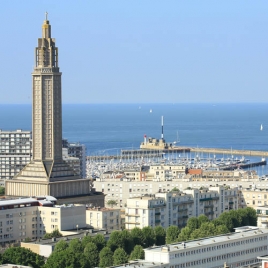 Le Havre vu d'en haut du 17ème étage de l'hôtel de ville