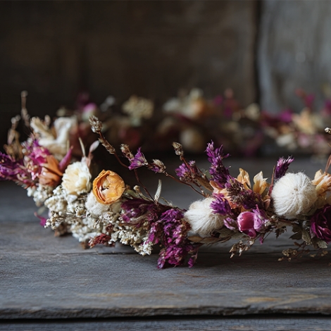 Atelier Couronne de fleurs séchées au Havre le 02 décembre